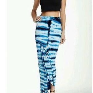 Young, fabulous & broke tie-dye maxi asymmetrical skirt size small